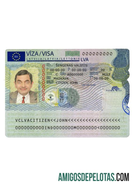 Visto Schengen para Letônia modelo